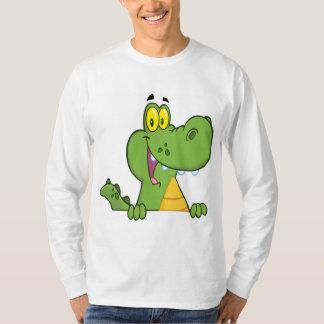 Camiseta Jacaré ou crocodilo sobre um sinal