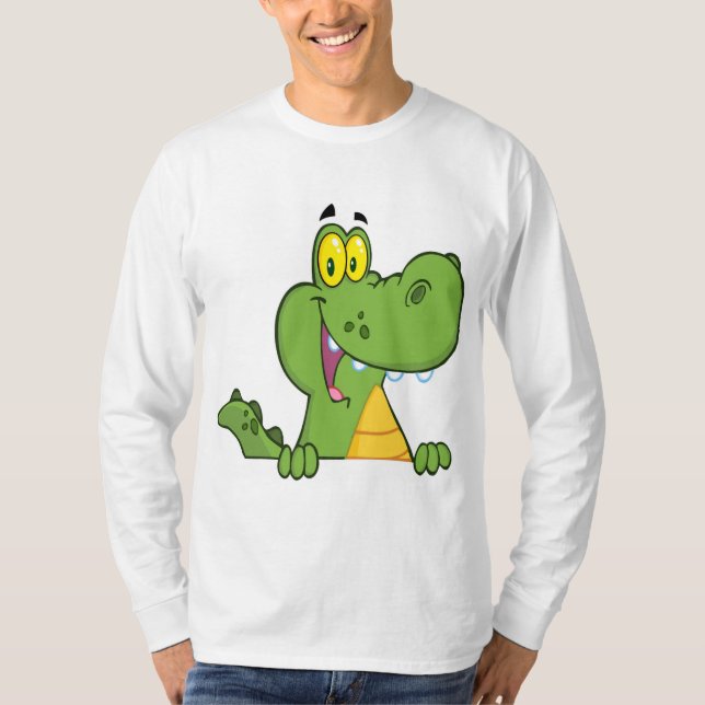 Camiseta Jacaré ou crocodilo sobre um sinal (Frente)