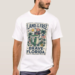 Camiseta Jacaré Patriótico da Flórida 4 de Julho