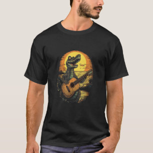 Camiseta Jacaré Tocando Violão Guitarra Crocodilo