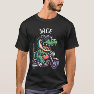 Camiseta Jace Funny Alligator Design de motocicleta para Me