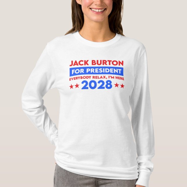 Camiseta Jack Burton Para Presidente 2028 (Frente)