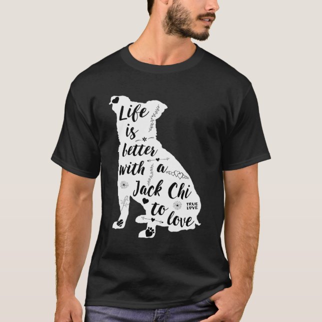 Camiseta Jack Chi Shirt Design Para Jack Chi Dog Lovers (Frente)