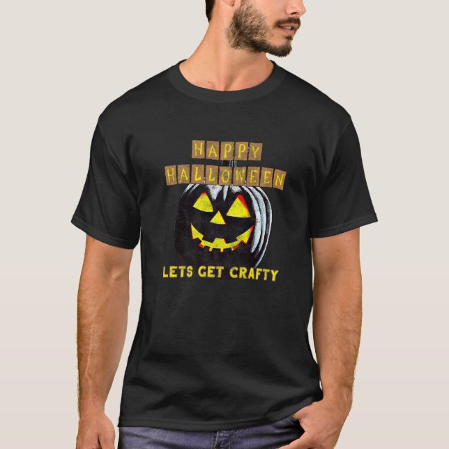 Camiseta Jack o Lantern Artist Pumpkin Lets Get Crafty (Frente)