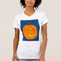 Jack o' Lantern Blue Womens Casual Scoop T-Shirt