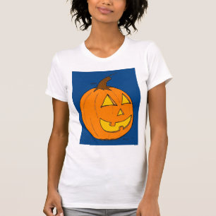 Camiseta Jack o' Lantern Blue Womens Casual Scoop T-Shirt