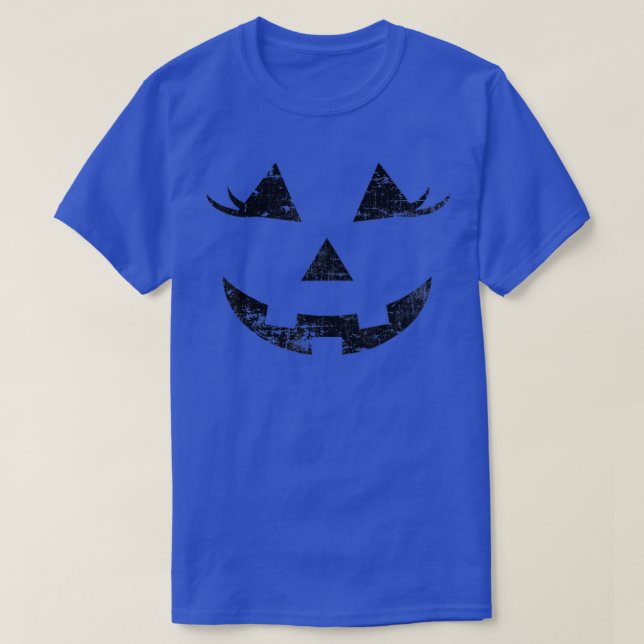 Camiseta Jack O Lantern Face Eyelashes Rapariga Abóbora (Frente do Design)