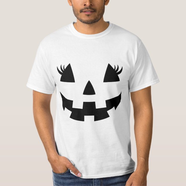 Camiseta Jack O Lantern Face Pumpkin Eyelashes Hallowen Cos (Frente)