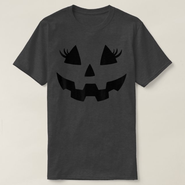 Camiseta Jack O Lantern Face Pumpkin Eyelashes Hallowen Cos (Frente do Design)
