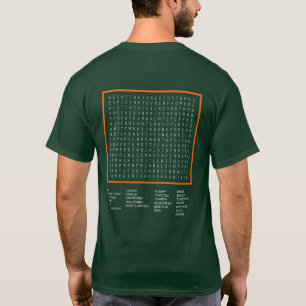 Camiseta Jack-o-lantern Halloween Busca de palavras de pinc