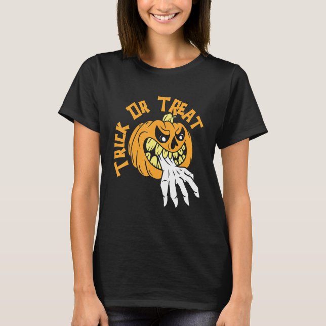 Camiseta Jack O Lantern Halloween Figurume De Abóbora Ou (Frente)