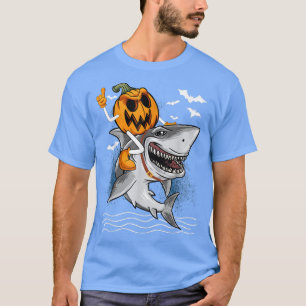 Camiseta Jack O Lantern Pumpkin Andando Tubarão Custo das H