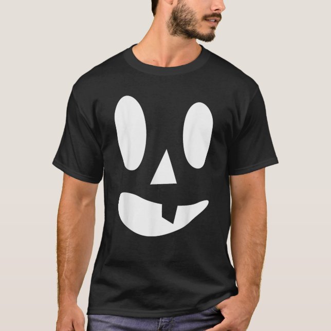 Camiseta Jack O Lantern Pumpkin Face Funny Halloween Costum (Frente)