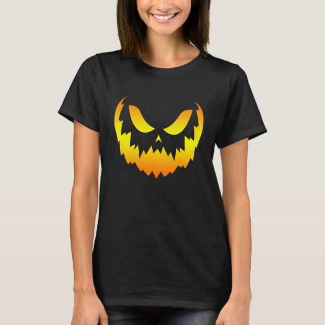Camiseta Jack O Lantern Pumpkin Face Gradiente (Frente)