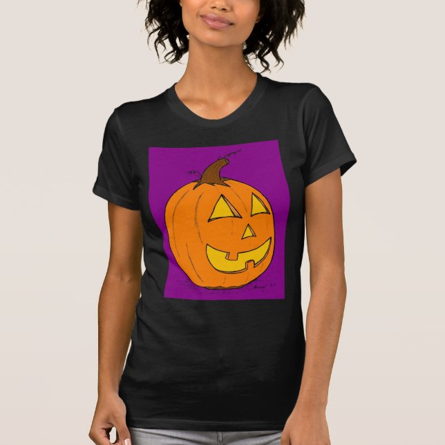 Camiseta Jack o' Lantern Purple Womens Petite T-Shirt (Frente)