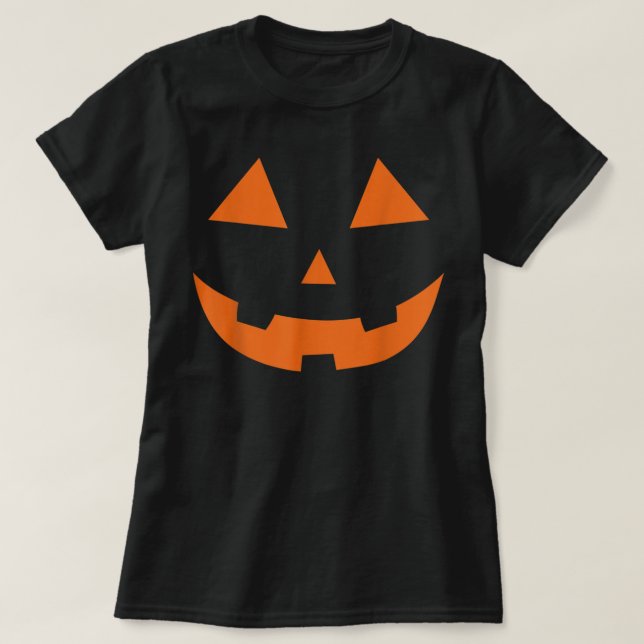 Camiseta Jack o Lanterna abóbora encara um traje de hallowe (Frente do Design)