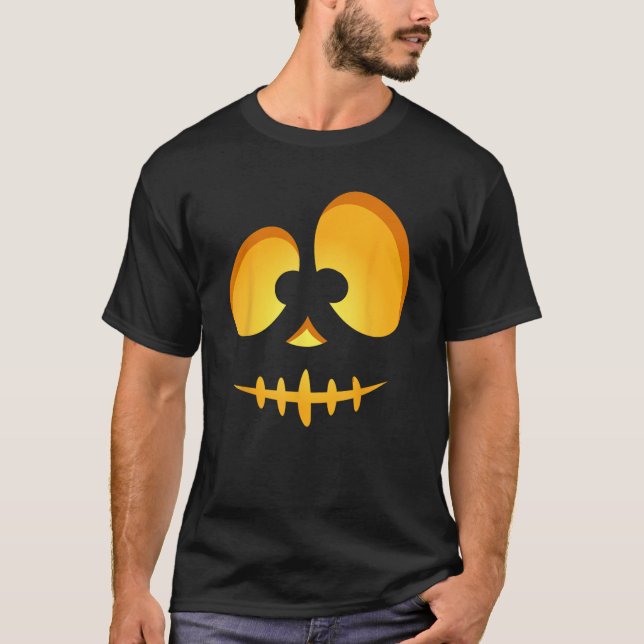 Camiseta Jack O Lanterna Assustado Pumpkin Esculpido Hallow (Frente)