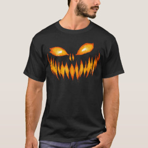 Camiseta Jack O Lanterna Assustado Pumpkin Esculpido No Dia