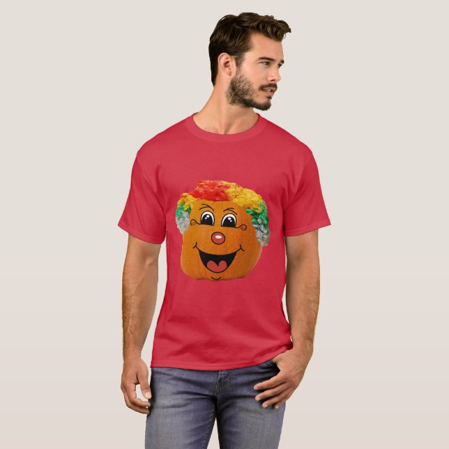 Camiseta Jack o' Lanterna Cabeça de Palhaço, Abóbora de Hal (Frente Completa)