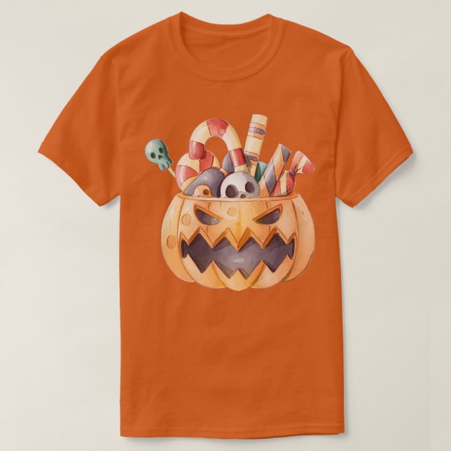 Camiseta Jack o' lanterna Candy Halloween Pumpkin Fall Men  (Frente do Design)