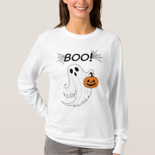 Camiseta Jack-o-lanterna e um fantasma branco Boo Halloween