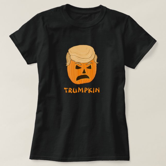 Camiseta Jack-o-lanterna engraçada da abóbora de Donald (Frente do Design)