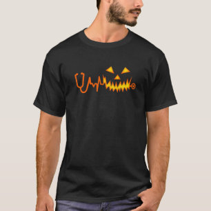 Camiseta Jack O' Lanterna Face Halloween Pumpkin Stethoscop
