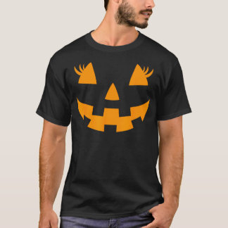 Camiseta Jack O Lanterna Face Pumpkin Eyelashes Hallowen Co