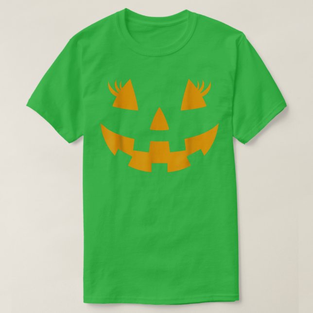 Camiseta Jack O Lanterna Face Pumpkin Eyelashes Hallowen Co (Frente do Design)