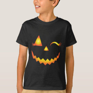 Camiseta Jack O Lanterna Face Pumpkin Eyelashes Hallowen Co