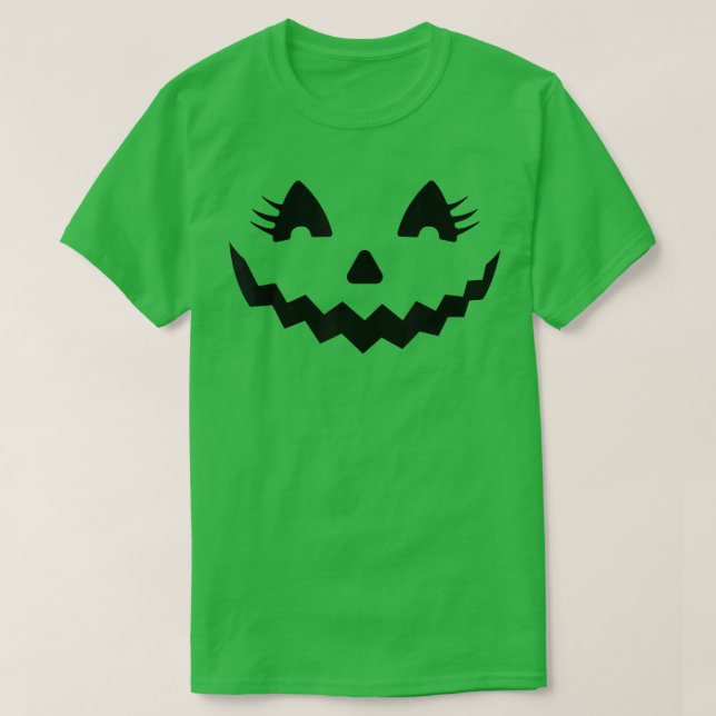 Camiseta Jack O Lanterna Face Pumpkin Eyelashes Hallowen Co (Frente do Design)