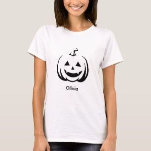 Camiseta Jack-o-lanterna Pumpkin Rosto das Mulheres