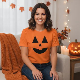 Camiseta Jack-O-Lanterna Pumpkin Rosto Halloween