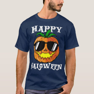 Camiseta Jack O Lanterna Pumpkin Vestindo óculos de sol Fel