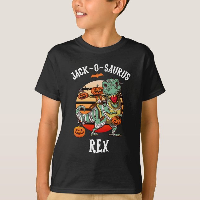 Camiseta Jack-o-saurus Rex, Pumpkinsaurus, Dinossauro da Ab (Frente)