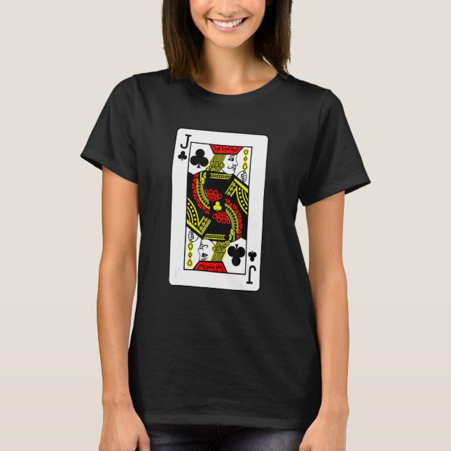 Camiseta Jack Of Clubs Poker Card Games Jogando Cartões Pre (Frente)