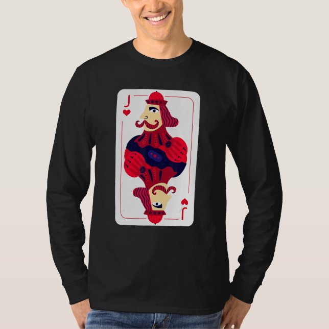 Camiseta Jack Of Hearts Costume Halloween Jogando Cartões (Frente)