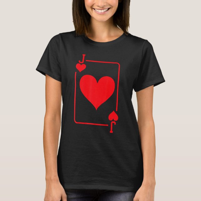 Camiseta Jack Of Hearts Playing Card Halloween Figurume Red (Frente)