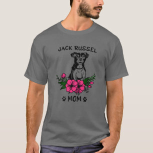 Camiseta Jack Russel Terrier Mãe Cão Mães Pet Floral Flo