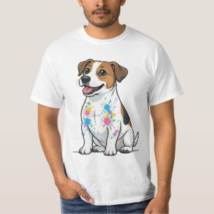 Camiseta Jack Russell Alegre Diversão Salpicada