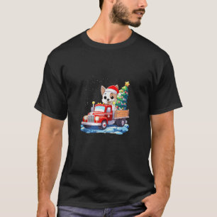 Camiseta Jack Russell Cachorro Feliz Árvore de Natal Caminh