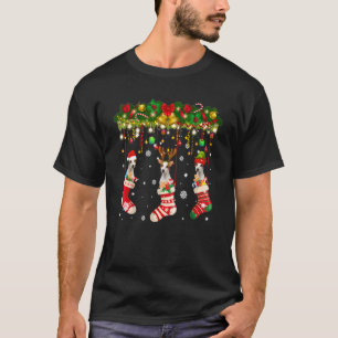 Camiseta Jack Russell Em Sock Xmas Reindeer Papais noeis El