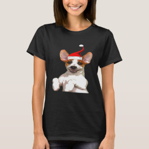 Camiseta Jack Russell Santa Hat Legal Natal