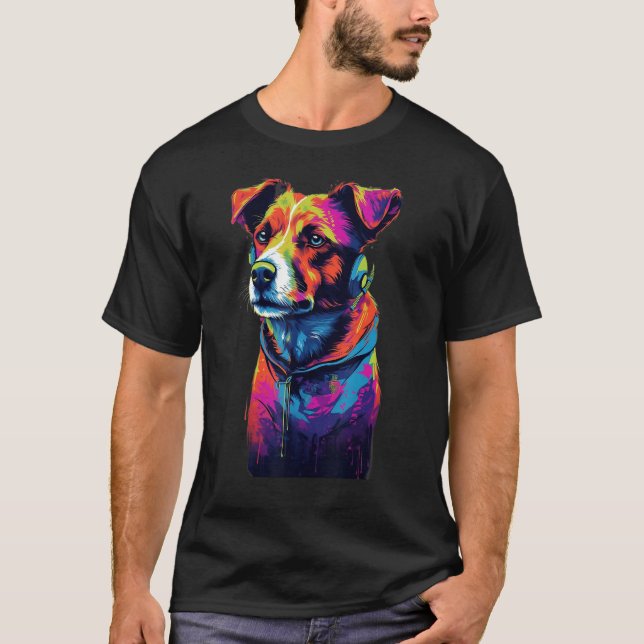 Camiseta Jack Russell Terrier 80s Dog (Frente)