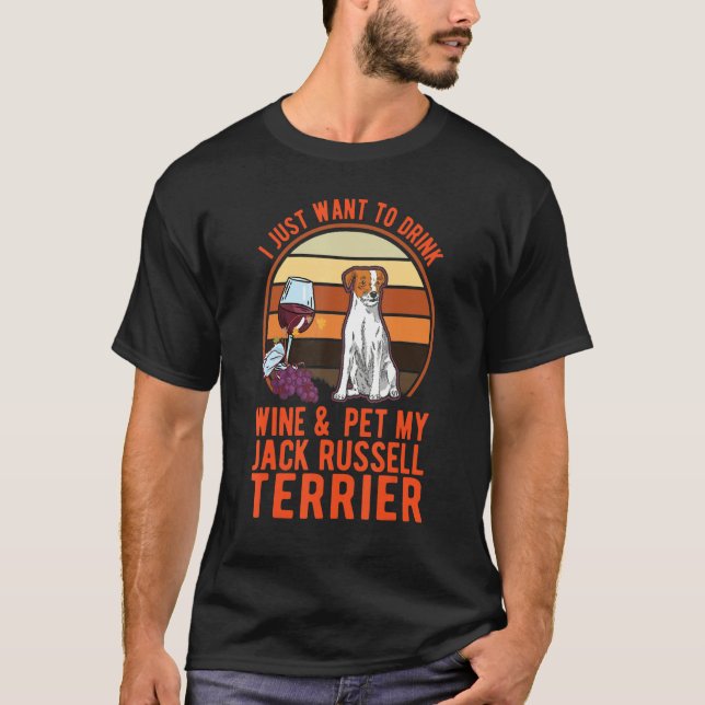 Camiseta Jack Russell Terrier And Wine Jack Russell (Frente)