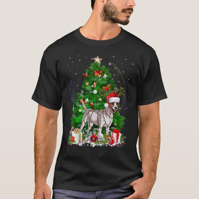Camiseta Jack Russell Terrier Árvore de Natal Light Pajama  (Frente)
