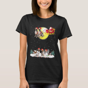Camiseta Jack Russell Terrier Dog Reindeer de Natal Árvore