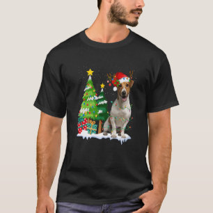 Camiseta Jack Russell Terrier Dog Santa Hat Reindeer Cristo