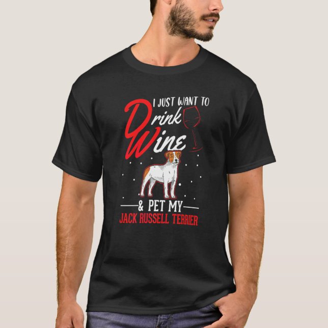 Camiseta Jack Russell Terrier E Vinho   (Frente)