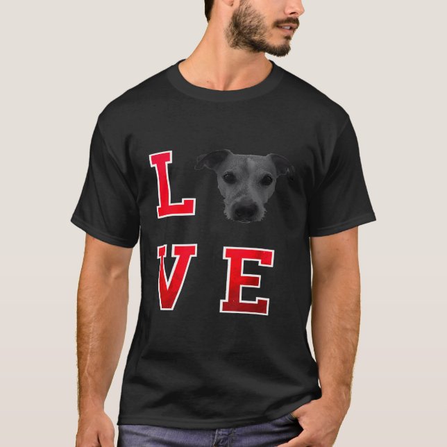 Camiseta Jack Russell Terrier Eu amo Jack Russell (Frente)